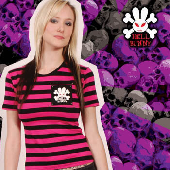 CAMISETA RAYAS ROSAS Y NEGRAS